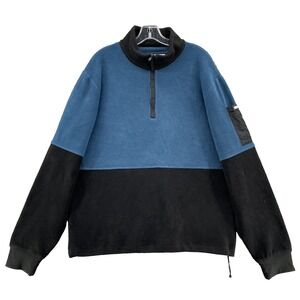 Caterpillar Sweater Mens Large Blue 1/4 Zip Gorpcore Utility Workwear Streetwear